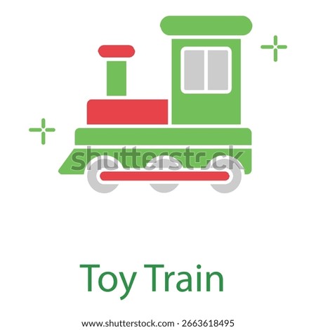 Vintage Holiday Toy Train Vector Icon for Children’s Gift Design