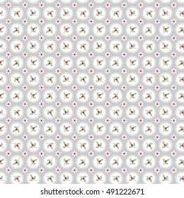 vintage holly snowflake pattern