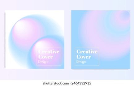 Vintage holographic covers with gradient backgrounds echoing the 80s and 90s vibe. Ideal design templates for sale flyers, presentations, banners, and brochures