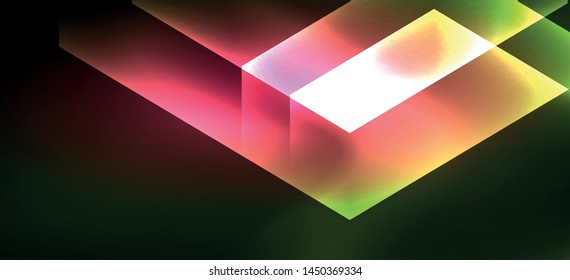 Vintage holographic shiny neon color light, great design for any purposes. Abstract magic motion background. Vintage cinema concept. Technology background. Realistic neon shining.