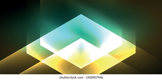 Vintage holographic shiny neon color light, great design for any purposes. Abstract magic motion background. Vintage cinema concept. Technology background. Realistic neon shining.