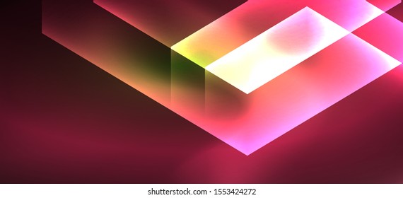Vintage holographic shiny neon color light, great design for any purposes. Abstract magic motion background. Vintage cinema concept. Technology background. Realistic neon shining.