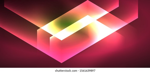 Vintage holographic shiny neon color light, great design for any purposes. Abstract magic motion background. Vintage cinema concept. Technology background. Realistic neon shining.