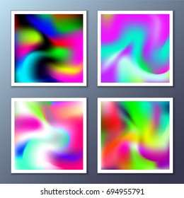 Vintage holographic texture. Background of hexagons. Vector pattern with retro design.