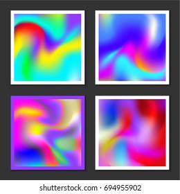 Vintage holographic texture. Background of hexagons. Vector pattern with retro design.