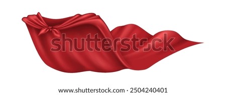 Vintage holy person cloak with flying edge sensible vector illustration. Performing superpower. Rosy cape complimenting in wind 3d dissent on white establishment
