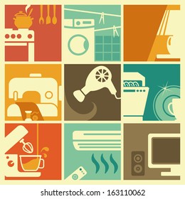 Vintage Home Appliances Icons