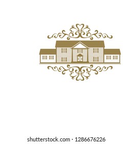 Vintage home monogram logo design