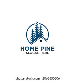 vintage home pine logo design