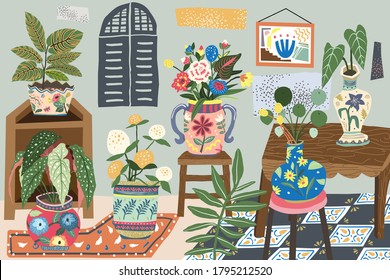 Vintage Home Plant Illustration Collection