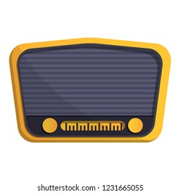 Vintage home radio icon. Cartoon of vintage home radio vector icon for web design isolated on white background