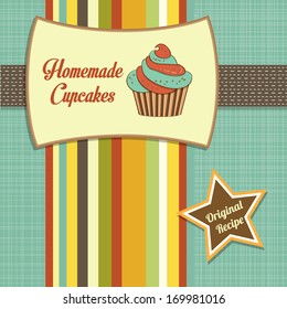 vintage homemade cupcakes poster, in vector format