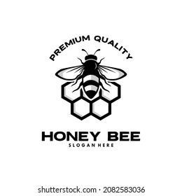 gráfico vintage del logotipo de la abeja miel