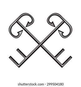 vintage hook key illustration