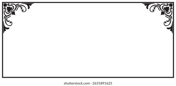 Vintage horizontal frame decorated with classic patterns, Thai patterns