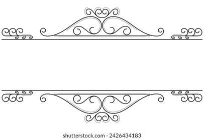 vintage horizontal frame Label lines for making catalogs and brochures for coffee shops and boutiques.