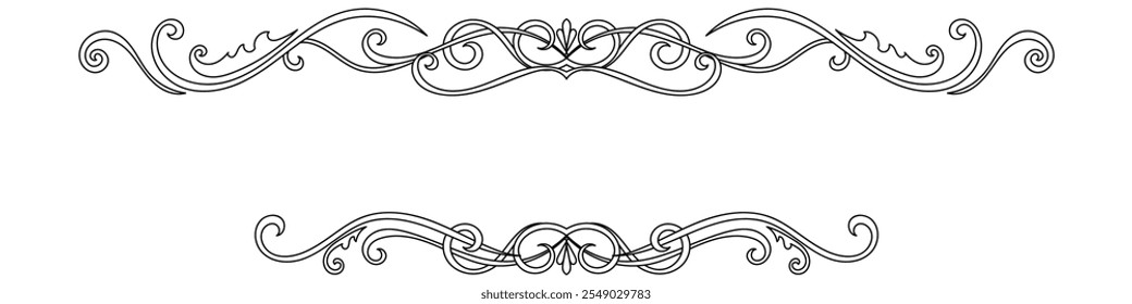 vintage horizontal frame Label lines for making catalogs and brochures for coffee shops and boutiques.