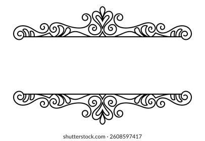 vintage horizontal frame Label lines for making catalogs and brochures for coffee shops and boutiques.