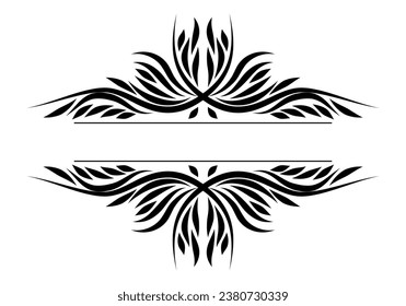 Vintage horizontal frame. Ornamental label frame. Graphic vector element for design of catalogs, brochures of cafes, boutiques.
