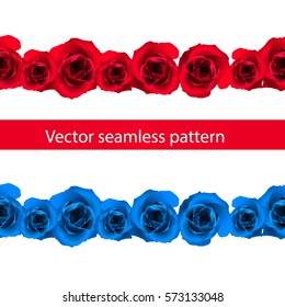 Vintage horizontal seamless vignette border set