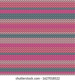 Vintage horizontal stripes knit texture geometric seamless pattern. Carpet knitting pattern imitation. Scandinavian style seamless knitted pattern. Abstract xmas wallpaper.