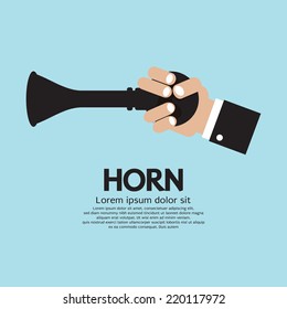 Vintage Horn With Hand Vector Illustration