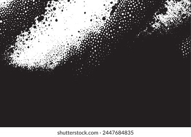 Vintage Horror: Grunge Overlay with Abstract Black and White Vector Background