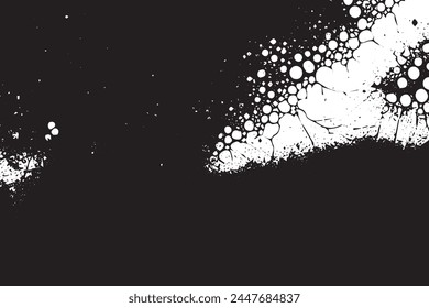 Vintage Horror: Grunge Overlay with Abstract Black and White Vector Background