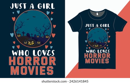 Vintage Horror Movies Lover T-shirt Design Vector, Horror Movies Lovers Funny T-shirt Vector, Horror Movies T-shirts