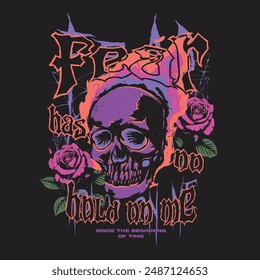 vintage horror rock band skull design for graphic tees