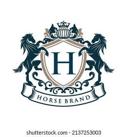 Vintage horse brand illustration logo