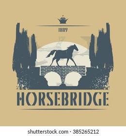 Vintage Horse Club Emblem, vector illustration