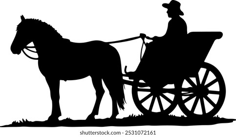 Vintage Horse-Drawn Carriage, Vintage Vehicles, Horse-Drawn Carriage Riding Through Trees, Vintage cab. 
