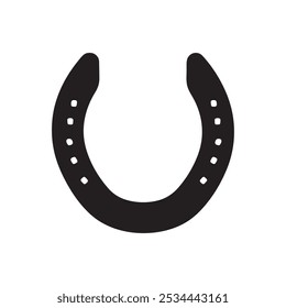 Vintage horseshoe silhouette. Horseshoe icon vector illustration.