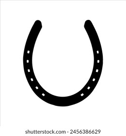 Vintage horseshoe silhouette isolated on white background. Horseshoe icon vector illustration.