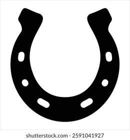 Vintage horseshoe silhouette isolated on white background