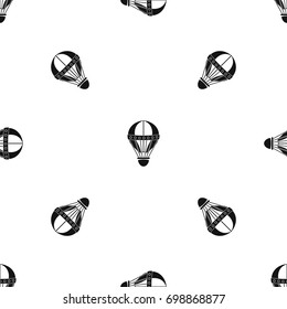 Vintage hot air balloon pattern repeat seamless in black color for any design. Vector geometric illustration