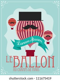 Vintage Hot Air Balloon Poster Template