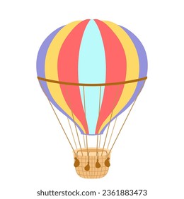 Vintage Hot air balloon. Vector illustration isolated on white