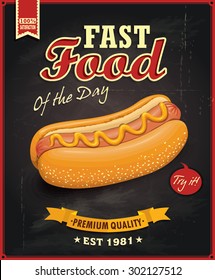 Vintage hot dog poster design