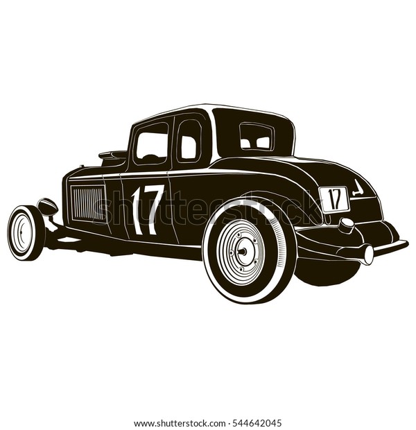 Vintage Hot Rod Vector Drawing Graphic Stock Vector (Royalty Free ...