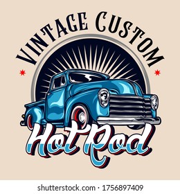 Vintage Hotrod Car Illustration Vector Designs