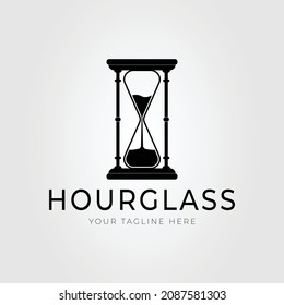 Vintage hourglass or sand timer logo vector illustration design