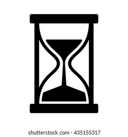 Vintage hourglass / sandglass timer or clock with handles flat vector icon for apps and websites