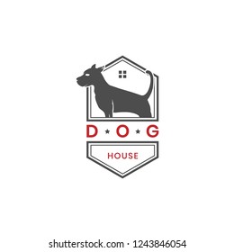 Vintage house of dog logo design