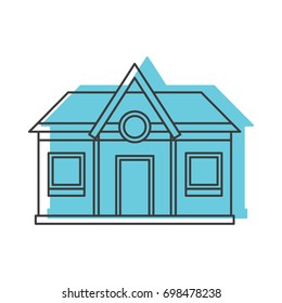 Vintage house doodle icon vector illustration for design and web isolated on white background. House vector object for labels, logos and advertising