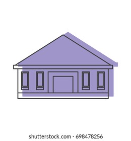 Vintage house doodle icon vector illustration for design and web isolated on white background. House vector object for labels, logos and advertising