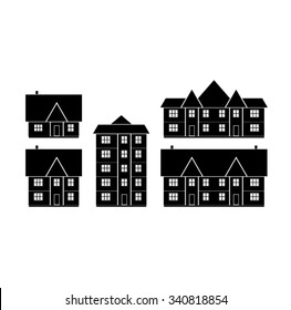 Vintage house icon set. Vector illustration.