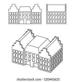 Vintage house icon set. Vector architectural illustration.