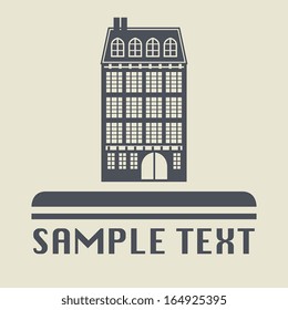 Vintage house icon or sign, vector illustration